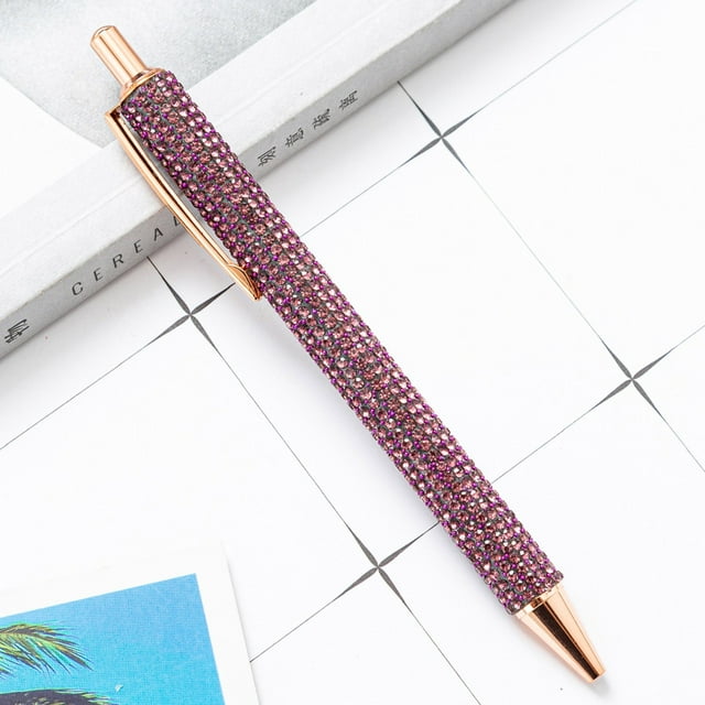 WIFKLSIIPG Press The Beating Pen Spots Rhinestone Foreskin Press The Pen Girl Student Stationery Ballpoint Pen Multi Color Press Pen 1ML