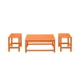 thumbnail image 2 of WestinTrends Malibu 3-Pieces Outdoor Table Set, Includes 1 Coffee Table and 2 Side Table, All Weather Poly Lumber Adirondack Patio Furniture Set, Orange, 2 of 10