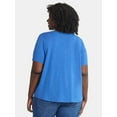 thumbnail image 3 of Terra & Sky Women's Plus Size V-Neck Tee with Short Sleeves, Sizes 0X-4X, 3 of 5