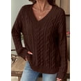 thumbnail image 6 of Eytino Women Sweaters V Neck Casual Long Sleeve Loose Solid Knit Pullover Sweater Autumn Tops, 6 of 11