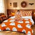 thumbnail image 2 of Homewish Cute Ghost Twin Bedding, Halloween Spooky Animal Bedding Comforter Set, Orange White, Polka Dots Reversible 7 Pieces, 2 of 6