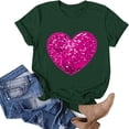 thumbnail image 1 of TIMIFIS T-Shirts de la Saint-Valentin pour Femmes Été Décontracté Manches Courtes Col Rond Imprimé Cœur d'Amour, 1 of 4