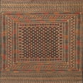 thumbnail image 1 of Ahgly Company Machine Washable Indoor Square Traditional Peru Brown Area Rugs, 4' Square, 1 of 7