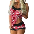 thumbnail image 5 of Pijama sexy de una pieza de lencería negra de talla grande multicolor con impresión digital, 5 of 5