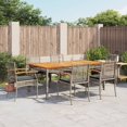 thumbnail image 1 of vidaXL 7 Piece Garden Dining Set with Cushions Grey Poly Rattan, 1 of 5