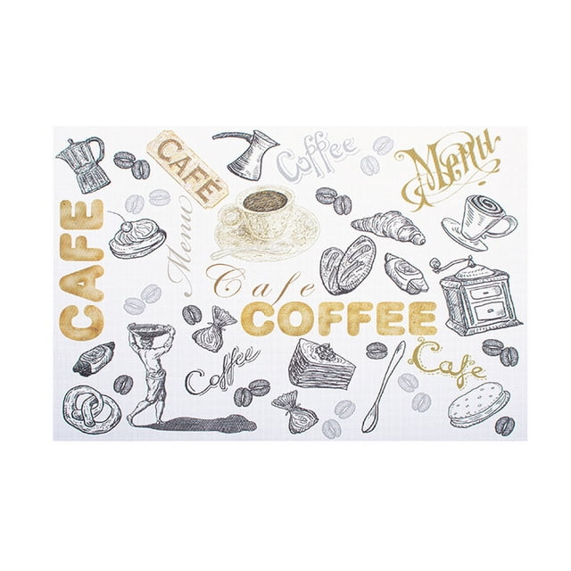 Flmtop 1PC PVC Coasters Petit-Déjeuner Imprimé Coasters Élégant et Élégant Tapis Repas Résistant à la Chaleur Antidérapant Coasters Napperons de Protection pour la Cuisine Bol Tampons Boire des Tapis