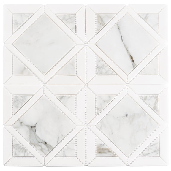 Maquette Flint Gray Novelty Marble Look Polished Natural Stone Mosaic Wall & Floor Tile