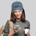 thumbnail image 2 of Yuanlong Unisex Washed Baseball Cap Letter Embroidered Cap Curved Brim Classic Outdoor Travel Sports Hat, 2 of 5