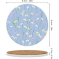 thumbnail image 2 of GZHJMY 6Pcs Round Little Cute Chamomile Flowers Ceramic Coasters with Cork-Backed for Coffee Drink, Cup Mat Absorbent Stone Coasters, 2 of 5