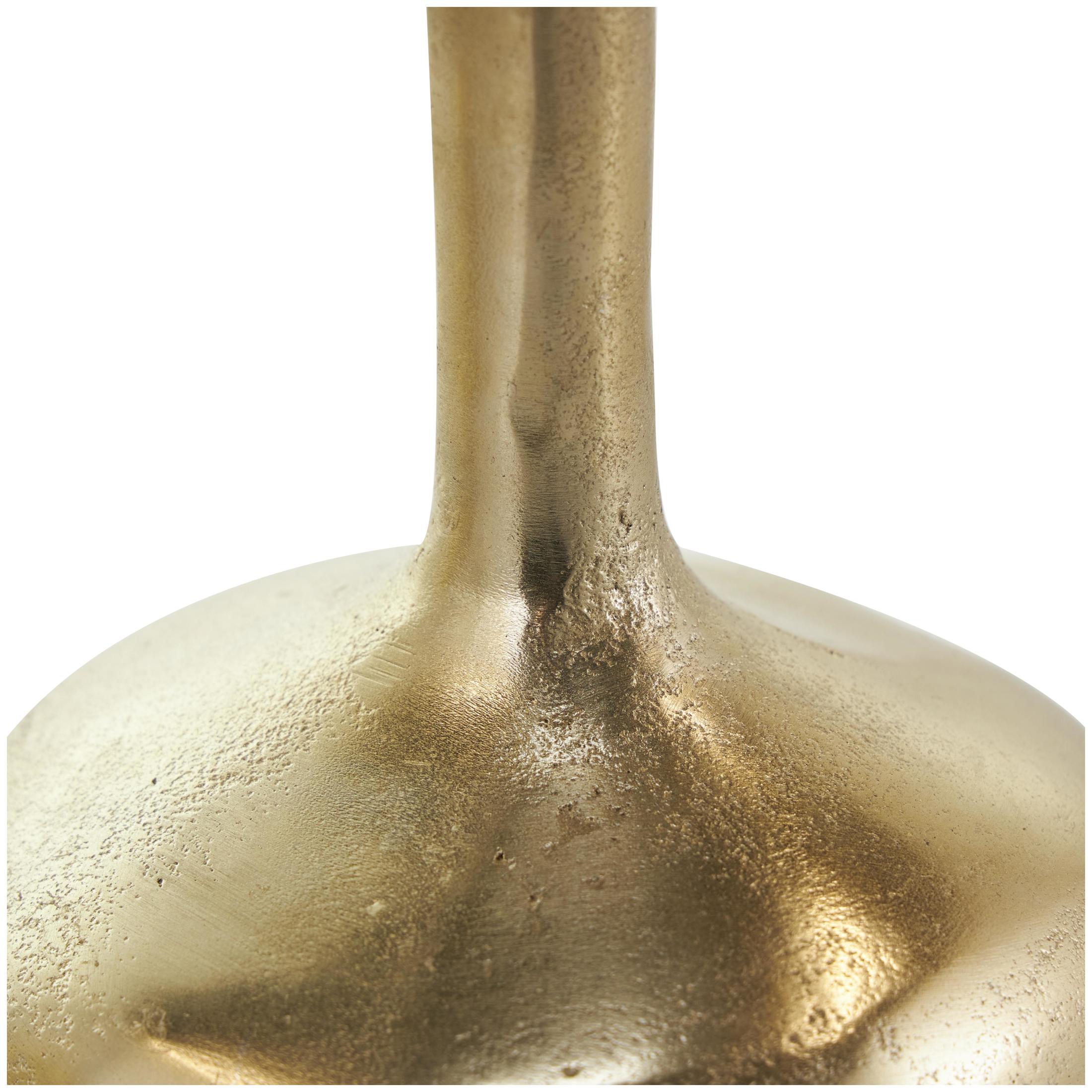 CosmoLiving by Cosmopolitan 5"W, 8"H Gold Aluminum Metal Vase with Varying Shapes, Set of 3