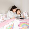 thumbnail image 4 of Manfei Colorful Gradient Bow Full Size Comforter Sets,Rainbow Conch Stars Bedding Comforter Set,Pink Reversible,3pcs,1 Comforter and 2 Pillowcases, 4 of 7