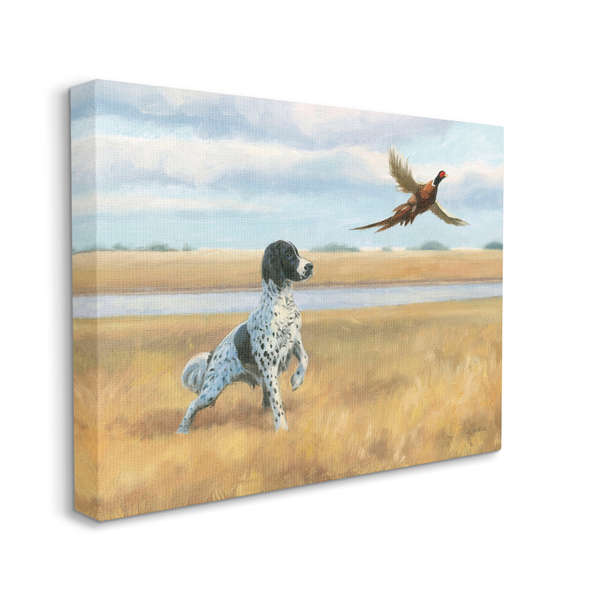 Stupell Industries Pointer Dog & Pheasant Animals & Insects Painting Gallery Wrapped Canvas Print Wall Art, 40 x 30