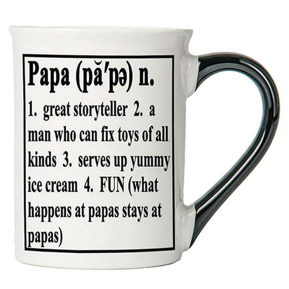 Cottage Creek Papa 16 oz. Multicolor Letter Print Ceramic Stoneware Mug
