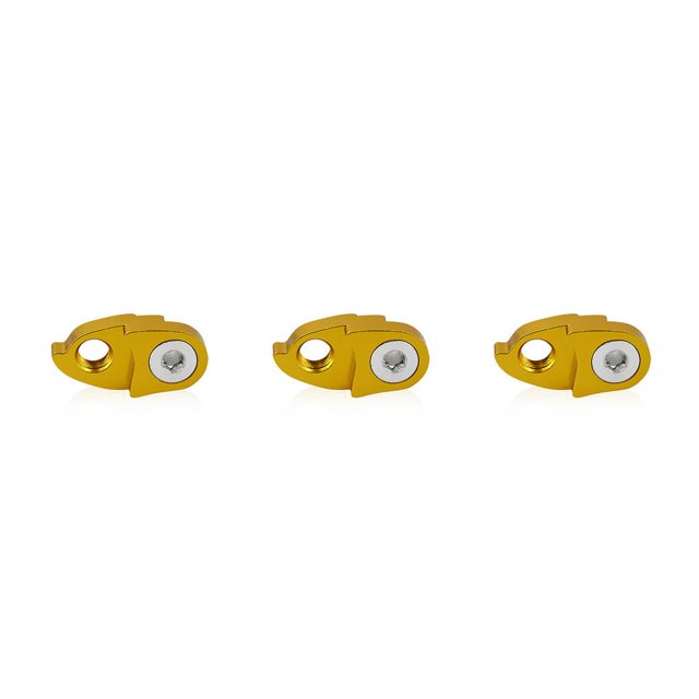 stanreset Bicycle Rear Derailleur Hanger Mountain Extender Metal Extension Precision Tail Hook Hardware Maintenance Cycling Gold 3Set