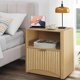 thumbnail image 1 of 22-pulgada de anchura fluted nightstand con cajón y almacenamiento: mid - century moderno design para dormitorio, sofa, o oficina, 1 of 7