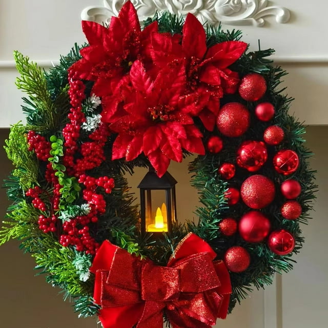 LSLJS Christmas Wreath Christmas Decorations Scene Layout Props Christmas Wreath Door Hanging Christmas Decorations