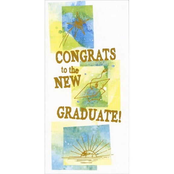 Freedom Greetings Gold Foil Star, Diploma and Sun Graduation Money Holder