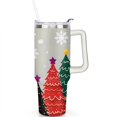 thumbnail image 2 of Colorful Christmas Tree 40 Oz Tumbler with Handle Lid and Straw Stainless Steel Double Walled Vacuum Insulated Cup Merry Christmas Gifts Tumbler for Women Men Friends Outdoor Indoor, 2 of 6
