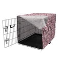 thumbnail image 3 of Japanese Dog Crate Cover, Japanese Sakura Tree Flowers on Umbrellas and Curved Branches Romantic Blooms Art, Easy to Use Pet Kennel Cover for Dogs, 35" x 23" x 27", Black Pink, by Ambesonne, 3 of 6