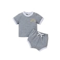 thumbnail image 1 of Seyurigaoka Children Clothes Set, Rainbow Embroidery Pattern T-shirt and Shorts, 1 of 8