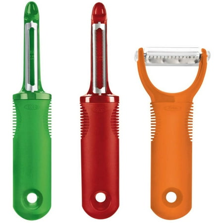 OXO Good Grips 3-Piece Peeler Set, Green/Orange/Raspberry