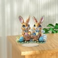 thumbnail image 5 of Easter Bunny Decorations for Tabletop, Easter Eggs Bunny Centerpiece, 2d Easter Bunny Desk Easter Decor for Home Table,Acrylic Bunny Ornaments,Easter Decorations for The Home Indoor Holiday Decor, 5 of 7