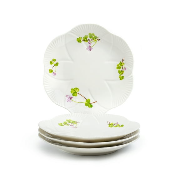 Grace Teaware Julia's Clover Garden 8.15" Fine Porcelain Dessert Plates Set of 4