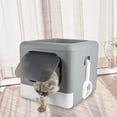 thumbnail image 4 of Arenero Premium con Capota Arenero Cerrado para Gatos 2 Gris Jinwen, 4 of 7