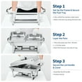 thumbnail image 6 of Kicctian Set of 2 Professional Stainless Steel Chafing Dish Buffet Set, Full Size Double Compartment Food Warmer, Stackable & Portable Heating Equipment for Catering, Parties, Weddings & Events, 6 of 8