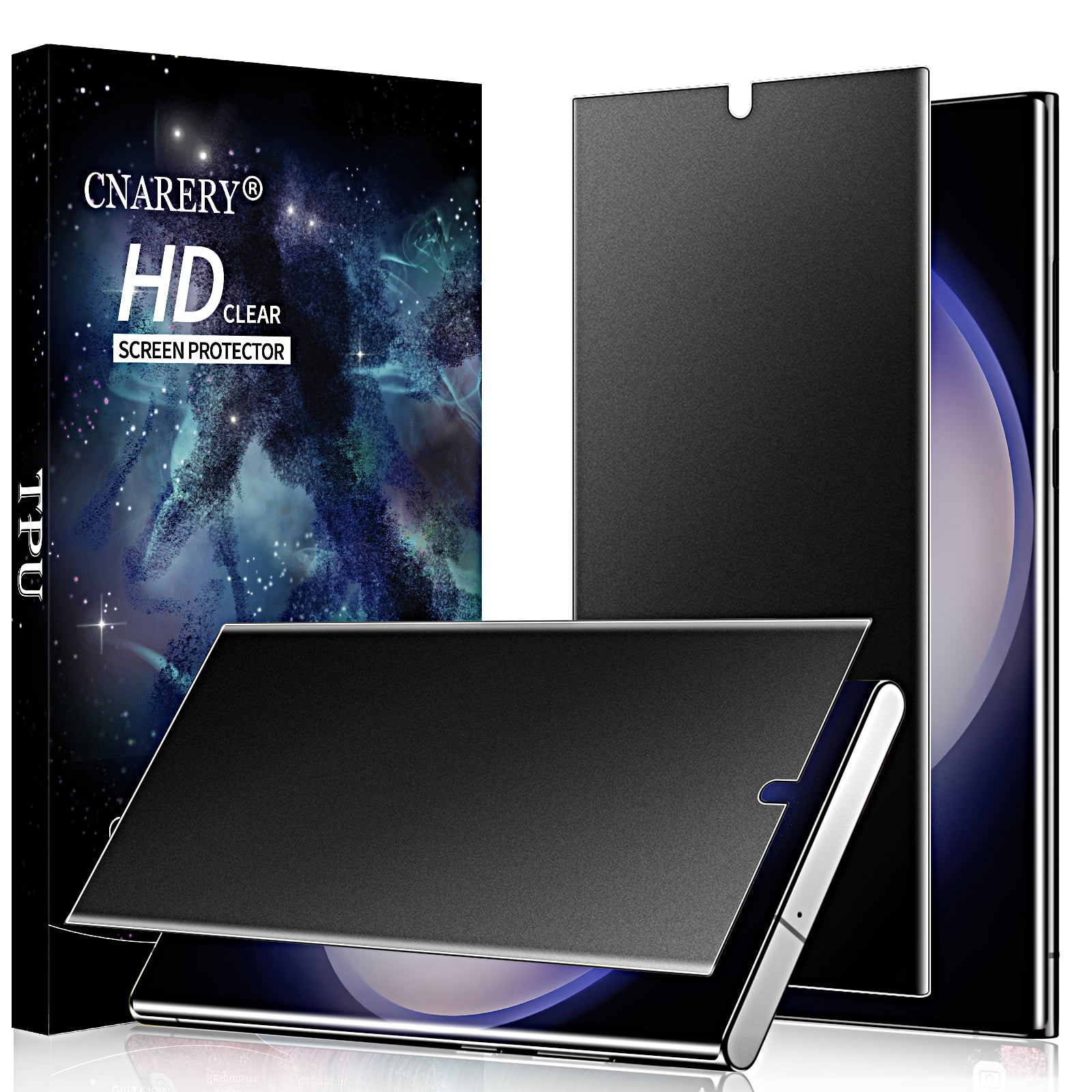 [2 Pack] Cnarery 4 Way 360 ° Matte Privacy Screen Protector for Samsung Galaxy S23 Ultra, Fingerprint Sensor Compatible, Anti-Glare Full Adhesive Flexible Film (Not Glass)