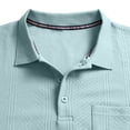 thumbnail image 6 of Fengqque Mens Casual Polo Shirt Summer Short Sleeve Vacation Button Beach Stretchy Golf Shirts Sky Blue L, 6 of 7