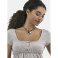 thumbnail image 4 of No Boundaries Babydoll Top with Short Sleeves, Women's, 4 of 5