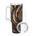 thumbnail image 2 of Logiee Vintage Metal Dragon Print 40OZ Ice Bully Cup with Handle and Straw, Double Wall Stainless Steel Tumbler,Travel Coffee Cup with Lid, Summer Insulation and Cooling Cup, 2 of 8