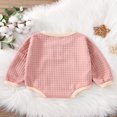 thumbnail image 3 of Bébé Fille Garçon Sweat-Shirt Col Rond Romper Pull Patchwork Manches Longues Haut Chaud Automne Vêtements d'Hiver Abricot, 3 of 6