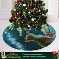 thumbnail image 6 of FMSHPON Christmas Oil Painting Cat Xmas Christmas Tree Skirt Stand Mat for Holiday Party Decoration Indoor Outdoor 36 inches, 6 of 6
