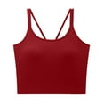thumbnail image 1 of Yuyuzo Womens Tank Tops Sleeveless Spaghetti Strap Padded Sports Bra Square Neck Workout Basic Crop Tops, 1 of 3