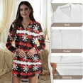 thumbnail image 6 of Yuyamidu Buffalo Grid Button Down Nightgowns for Women Snowflake Long Sleeve Night Gowns Christmas Pajama Dress House Dress Plus Size XL Casual Sleepshirts with Pockets, 6 of 7