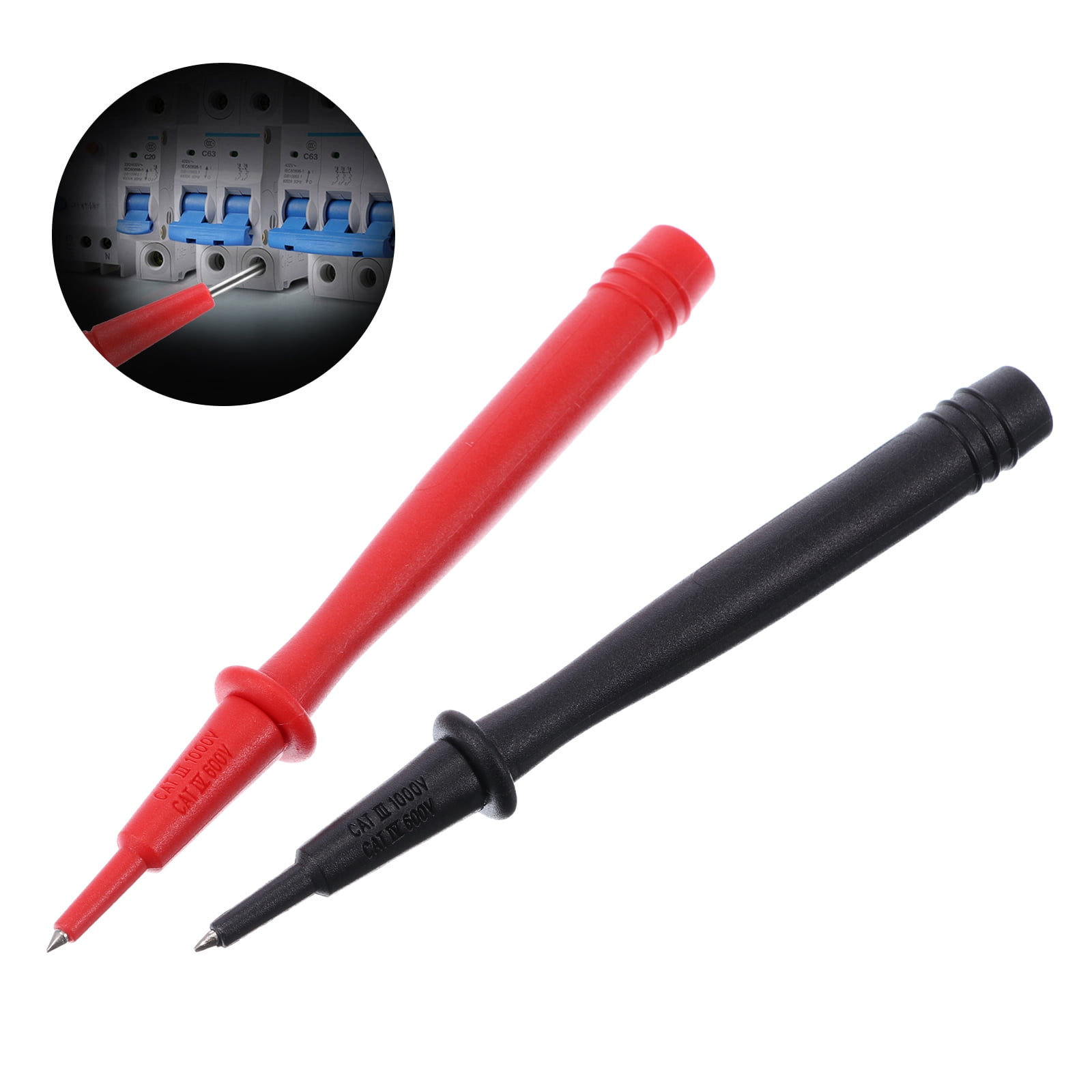2pcs Multimeter Test Probe Pen 2mm Nickel Plated Copper Needle 4mm Banana Plug Connect Test Lead kit red Black 