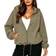 thumbnail image 4 of Womens Hiking Windbreaker Baeitkot Womens Jackets Zip Up Outdoor Hiking Hooded Windbreaker with Pocket Khaki M, 4 of 9