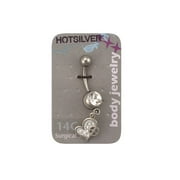 Lead Crystal Love Peace Belly Ring