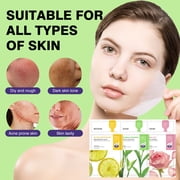 Mooyam 2-Step Mask Set 6 Sheets Natural Skincare Sheet Mask Lemon Rose Tea Tree Essential Face Mask Glowing, Hydrated & Firm Skin