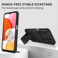 thumbnail image 4 of Cellular Phone Case for Samsung Galaxy A25 5G, Dual Layer Rugged Shockproof Protection, Slide Camera Lens Cover, Stereo Bracket with Kickstand, Black, 4 of 18