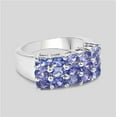 thumbnail image 3 of Mooneye 5x3mm Oval Tanzanite 925 Sterling Silver Half Eternity Mother's Day Gift Ring, 3 of 3
