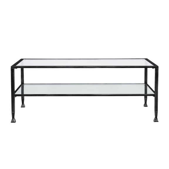 Jaymes Metal/Glass Rectangular Open Shelf Cocktail Table