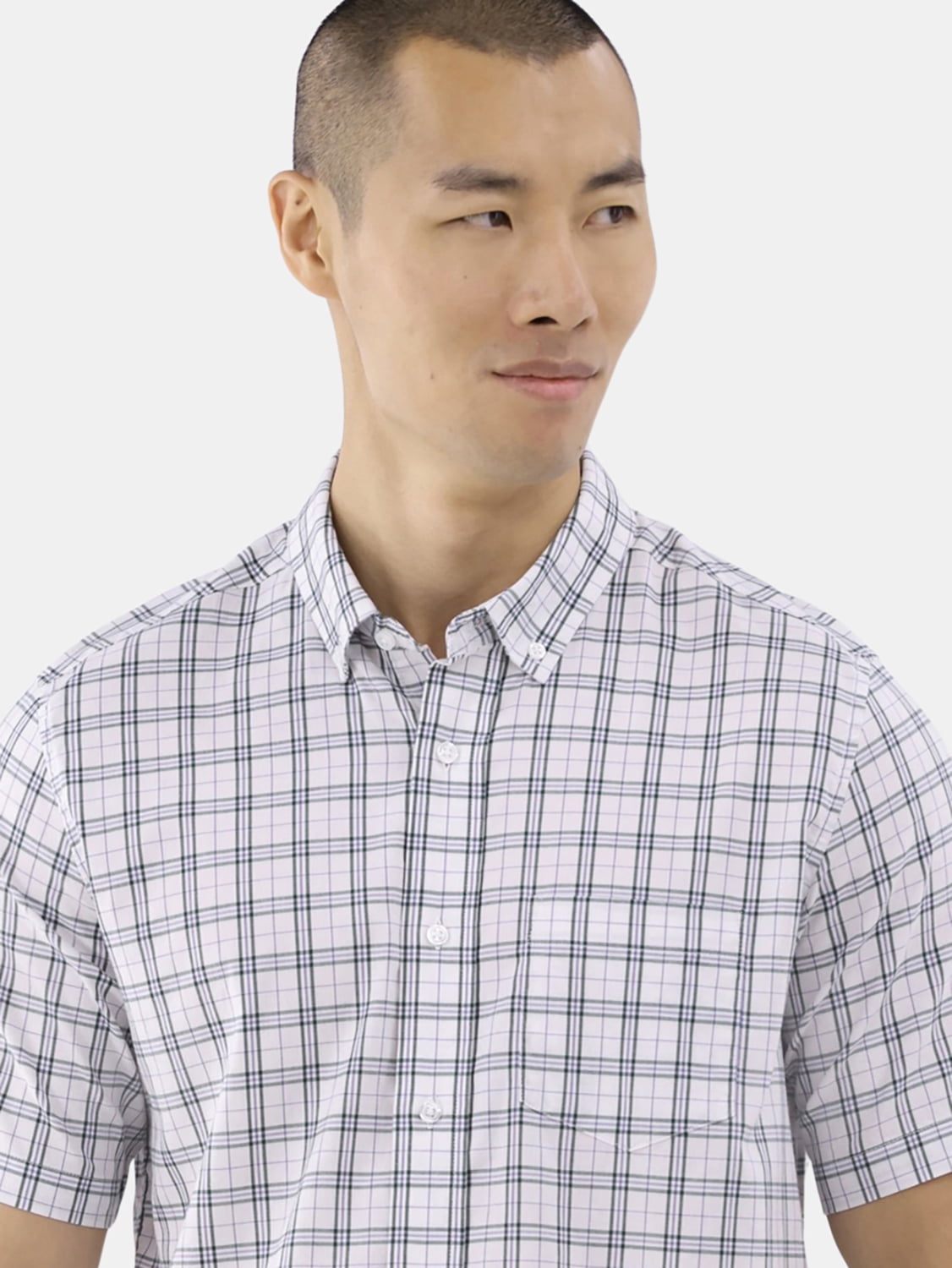 George Men's & Big Men's Short Sleeve Poplin Button-Up Shirt, Sizes S-3XL