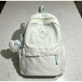 thumbnail image 5 of Girls Plaid Lace Trim Backpack, Compact Daily Bookbag With Lace Trim & Dual Side Pockets, Sweet Stylish Design For School & Office Use (Green), 5 of 5