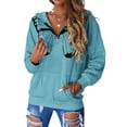thumbnail image 3 of Franhais Women Zip Up Butterfly Hoodies Long Sleeve Oversized Vintage Sweatshirt Pullover E-Girl 90s Hoodie with Pocket Streetwear, 3 of 5