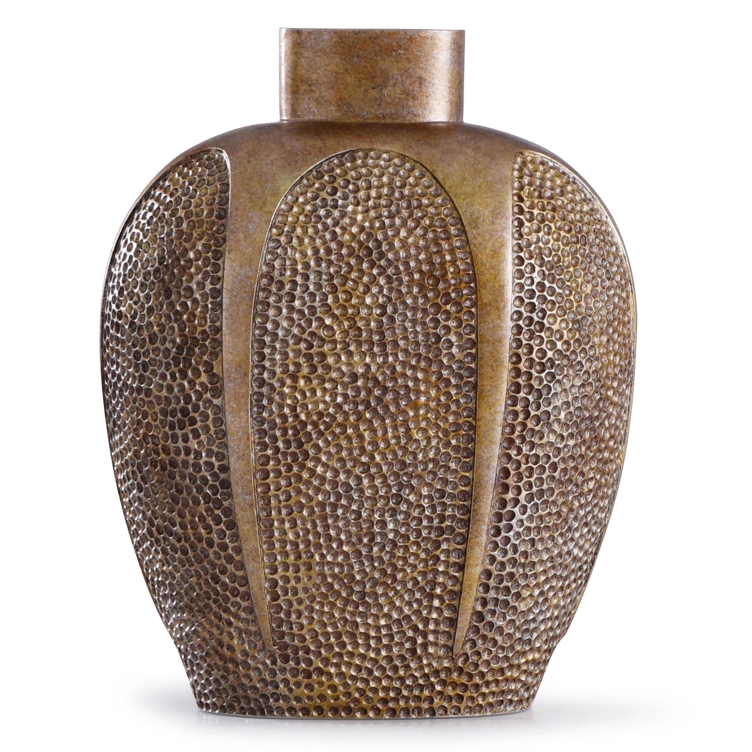 Chateau Textured Gold Hammered Resin Vase