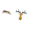 thumbnail image 5 of 2 Pieces Walking Leopard Figurine Deer Head Wall Sculpture Animal Craft Resin Unique Home Decoration, 5 of 8