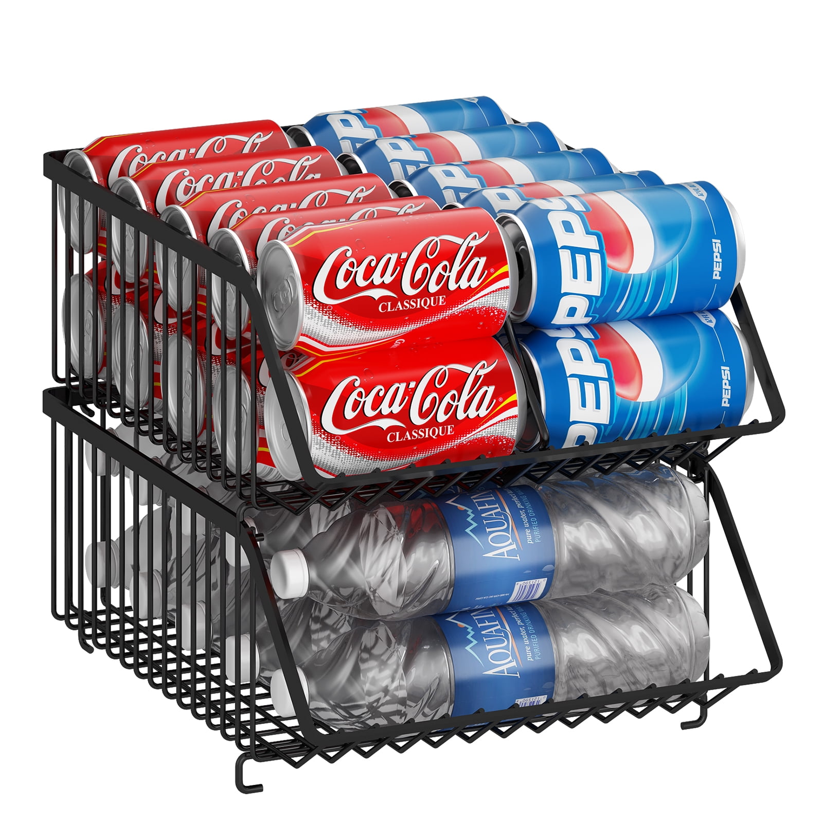 Wisdom Star 2 Pack Stackable Soda Can Organizer with Dividers for